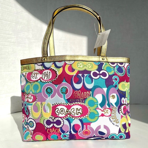 Coach Poppy Pop Graffiti Glam Mini Tote Bag - Picture 4 of 10